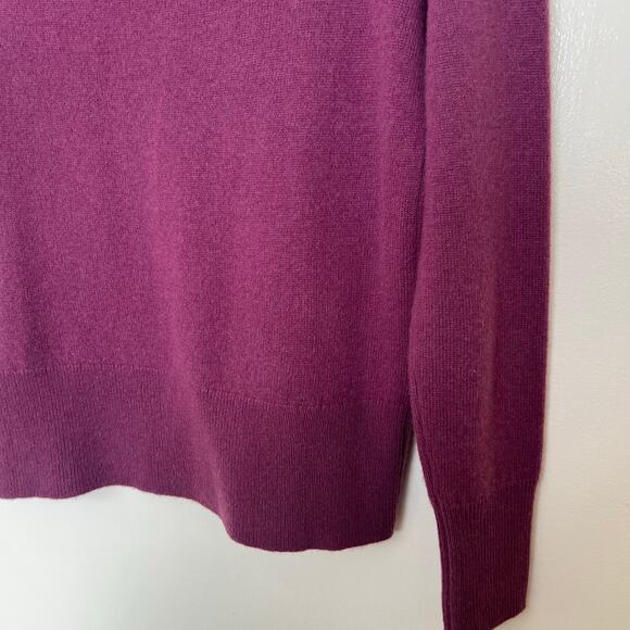 J.Crew Cashmere Crewneck Sweater Purple Plum Classic Soft Lightweight Knit - Picture 9 of 13